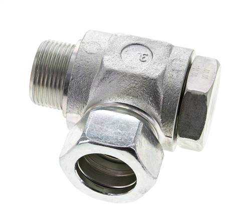28L & M33x2 Zink plated Steel Swivel Joint Cutting Fitting with Male Threads 160 bar Rotatable ISO 8434-1
