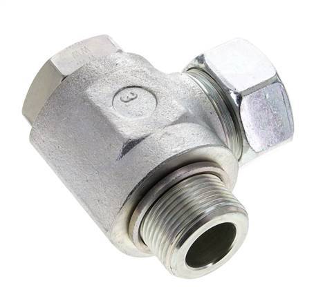 28L & M33x2 Zink plated Steel Swivel Joint Cutting Fitting with Male Threads 160 bar Rotatable ISO 8434-1