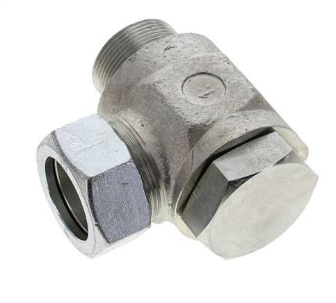 35L & M42x2 Zink plated Steel Swivel Joint Cutting Fitting with Male Threads 160 bar Rotatable ISO 8434-1