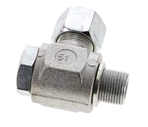 14S & M20x1.5 Zink plated Steel Swivel Joint Cutting Fitting with Male Threads 400 bar Rotatable ISO 8434-1