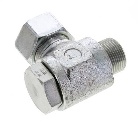 25S & M33x2 Zink plated Steel Swivel Joint Cutting Fitting with Male Threads 250 bar Rotatable ISO 8434-1