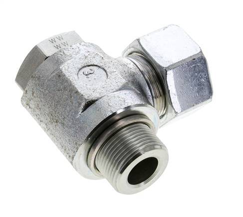 25S & M33x2 Zink plated Steel Swivel Joint Cutting Fitting with Male Threads 250 bar Rotatable ISO 8434-1