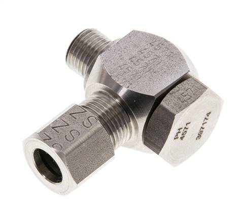 8LL & M10x1 Stainless Steel Swivel Joint Cutting Fitting with Male Threads 100 bar Rotatable ISO 8434-1