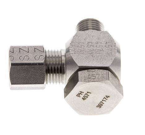 8LL & M10x1 Stainless Steel Swivel Joint Cutting Fitting with Male Threads 100 bar Rotatable ISO 8434-1