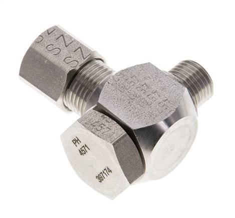 8LL & M10x1 Stainless Steel Swivel Joint Cutting Fitting with Male Threads 100 bar Rotatable ISO 8434-1