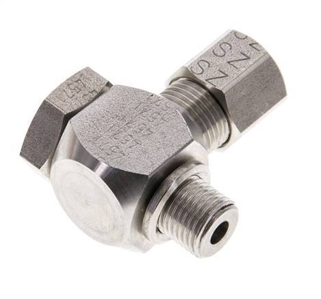 8LL & M10x1 Stainless Steel Swivel Joint Cutting Fitting with Male Threads 100 bar Rotatable ISO 8434-1