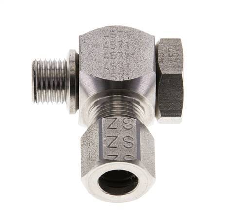 8LL & M10x1 Stainless Steel Swivel Joint Cutting Fitting with Male Threads 100 bar Rotatable ISO 8434-1