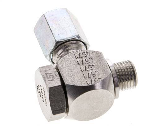 6L & M10x1 Stainless Steel Swivel Joint Cutting Fitting with Male Threads 315 bar Rotatable ISO 8434-1