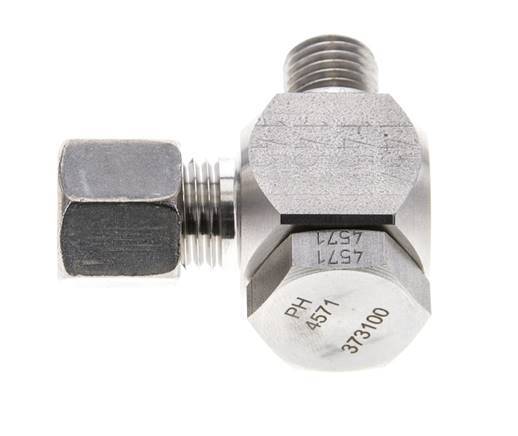 8L & M12x1.5 Stainless Steel Swivel Joint Cutting Fitting with Male Threads 315 bar Rotatable ISO 8434-1