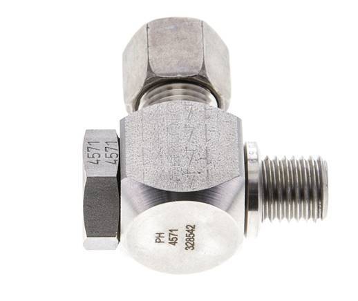 8L & M12x1.5 Stainless Steel Swivel Joint Cutting Fitting with Male Threads 315 bar Rotatable ISO 8434-1