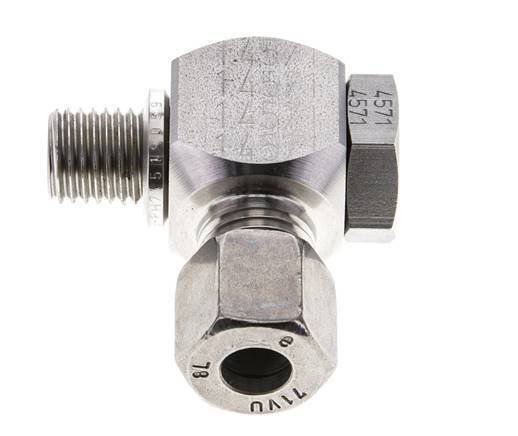 8L & M12x1.5 Stainless Steel Swivel Joint Cutting Fitting with Male Threads 315 bar Rotatable ISO 8434-1