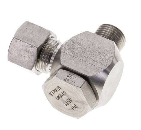 12L & M16x1.5 Stainless Steel Swivel Joint Cutting Fitting with Male Threads 315 bar Rotatable ISO 8434-1