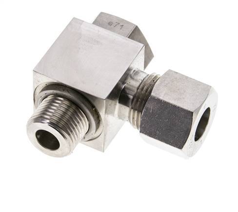 12S & M18x1.5 Stainless Steel Swivel Joint Cutting Fitting with Male Threads 400 bar Rotatable ISO 8434-1