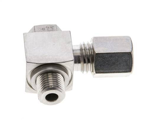 6L & M10x1 Stainless Steel Swivel Joint Compression Fitting with Male Threads 315 bar Rotatable ISO 8434-1
