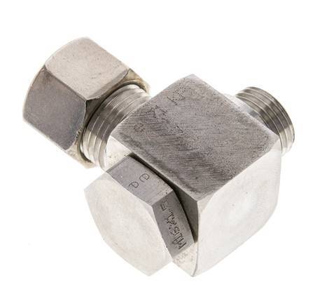 12L & M16x1.5 Stainless Steel Swivel Joint Compression Fitting with Male Threads 315 bar Rotatable ISO 8434-1