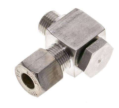 10S & M16x1.5 Stainless Steel Swivel Joint Compression Fitting with Male Threads 400 bar Rotatable ISO 8434-1