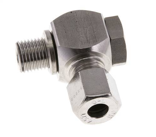 8L & G1/4'' Stainless Steel Swivel Joint Cutting Fitting with Male Threads 315 bar Rotatable ISO 8434-1