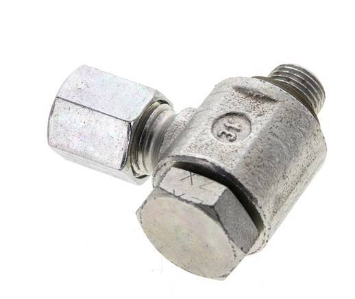 6L & M10x1 Verzinkter Stahl Drehgelenk-Schneidfitting mit Außengewinde 315 bar NBRO-Ring Drehbar ISO 8434-1