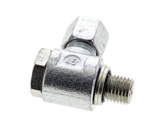8L & M12x1,5 Verzinkter Stahl Drehgelenk-Schneidfitting mit Außengewinde 315 bar NBRO-Ring Drehbar ISO 8434-1