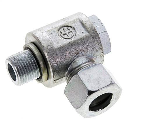 15L & M18x1.5 Verzinkter Stahl Drehgelenk-Schneidfitting mit Außengewinde 315 bar NBRO-Ring Drehbar ISO 8434-1