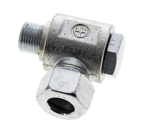 15L & M18x1.5 Verzinkter Stahl Drehgelenk-Schneidfitting mit Außengewinde 315 bar NBRO-Ring Drehbar ISO 8434-1