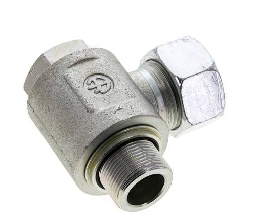22L & M26x1,5 Verzinkter Stahl Drehgelenk-Schneidfitting mit Außengewinde 160 bar NBRO-Ring Drehbar ISO 8434-1