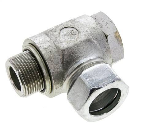28L & M33x2 Verzinkter Stahl-Drehgelenk-Schneidfitting mit Außengewinde 160 bar NBRO-Ring Drehbar ISO 8434-1