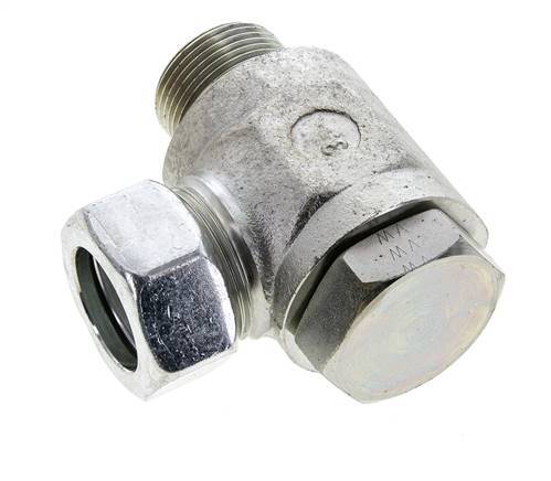 28L & M33x2 Verzinkter Stahl-Drehgelenk-Schneidfitting mit Außengewinde 160 bar NBRO-Ring Drehbar ISO 8434-1