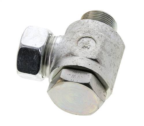 28L & M33x2 Verzinkter Stahl-Drehgelenk-Schneidfitting mit Außengewinde 160 bar NBRO-Ring Drehbar ISO 8434-1