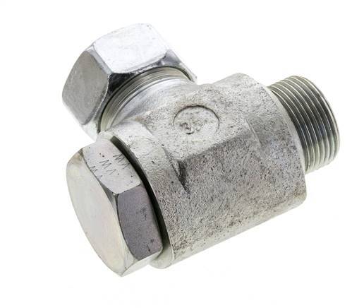 28L & M33x2 Verzinkter Stahl-Drehgelenk-Schneidfitting mit Außengewinde 160 bar NBRO-Ring Drehbar ISO 8434-1