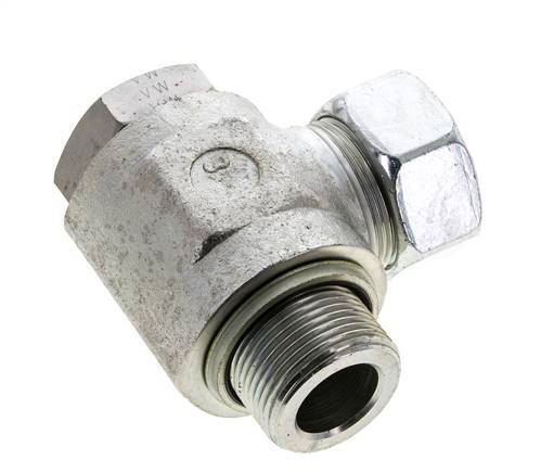 28L & M33x2 Verzinkter Stahl-Drehgelenk-Schneidfitting mit Außengewinde 160 bar NBRO-Ring Drehbar ISO 8434-1