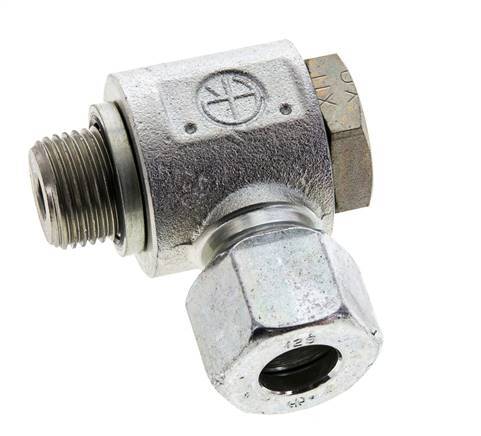 12S & M18x1,5 Verzinkter Stahl Drehgelenk-Schneidfitting mit Außengewinde 400 bar NBRO-Ring Drehbar ISO 8434-1
