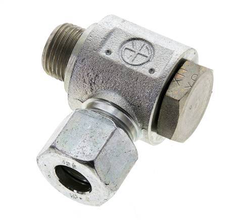 12S & M18x1,5 Verzinkter Stahl Drehgelenk-Schneidfitting mit Außengewinde 400 bar NBRO-Ring Drehbar ISO 8434-1