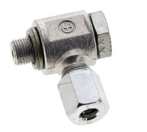 6L & G1/8'' Verzinkter Stahl-Drehgelenk-Schneidfitting mit Außengewinde 315 bar NBRO-Ring Drehbar ISO 8434-1
