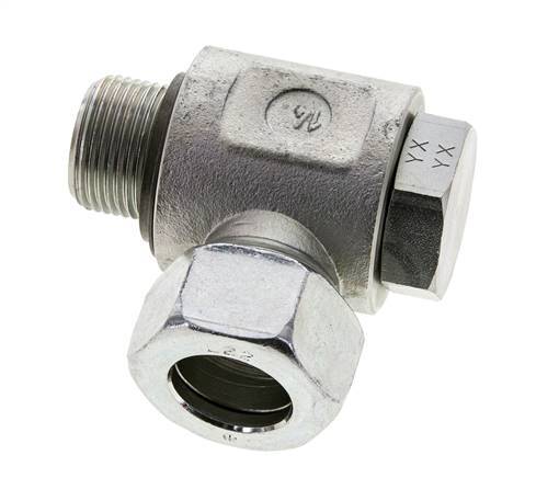 22L & G3/4'' Zink plated Steel Swivel Joint Cutting Fitting with Male Threads 160 bar NBRO-ring Rotatable ISO 8434-1