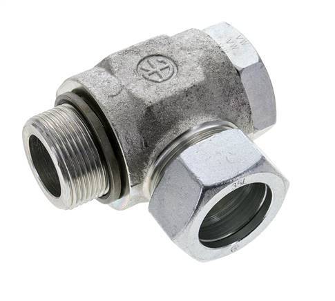 35L & G1-1/4'' Zink plated Steel Swivel Joint Cutting Fitting with Male Threads 160 bar NBRO-ring Rotatable ISO 8434-1