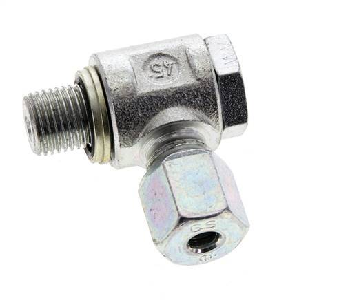 6S & G1/4'' Verzinkter Stahl-Drehgelenk-Schneidfitting mit Außengewinde 400 bar NBRO-Ring Drehbar ISO 8434-1