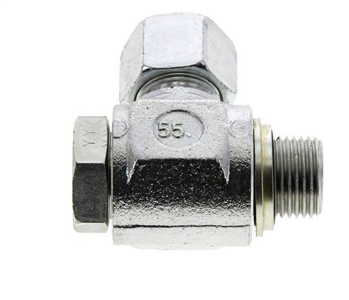 14S & G1/2'' Verzinkter Stahl-Drehgelenk-Schneidfitting mit Außengewinde 400 bar NBRO-Ring Drehbar ISO 8434-1