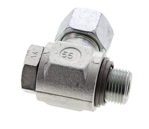 16S & G1/2'' Verzinkter Stahl-Drehgelenk-Schneidfitting mit Außengewinde 400 bar NBRO-Ring Drehbar ISO 8434-1