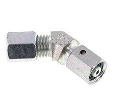 6L Zink plated Steel 45deg Elbow Cutting Fitting with Swivel 315 bar NBR O-ring Sealing Cone Adjustable ISO 8434-1