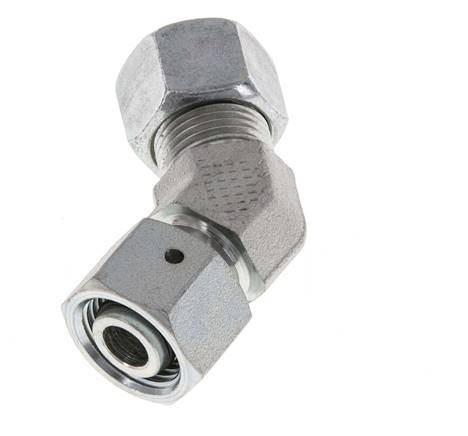 12L verzinkter Stahl 45 Grad Schneidverschraubung mit Drehgelenk 315 bar NBR O-Ring Dichtungskonus Einstellbar ISO 8434-1