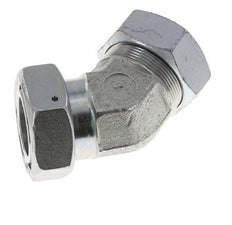 42L Verzinkter Stahl 45 Grad Schneidverschraubung mit Drehgelenk 160 bar NBR O-Ring Dichtungskonus Einstellbar ISO 8434-1