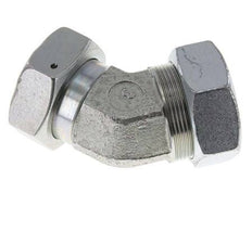 42L Verzinkter Stahl 45 Grad Schneidverschraubung mit Drehgelenk 160 bar NBR O-Ring Dichtungskonus Einstellbar ISO 8434-1