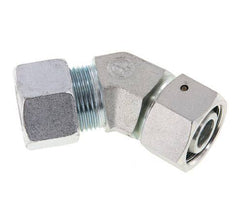 20S Verzinkter Stahl 45 Grad Schneidverschraubung mit Drehgelenk 400 bar NBR O-Ring Dichtungskonus Einstellbar ISO 8434-1