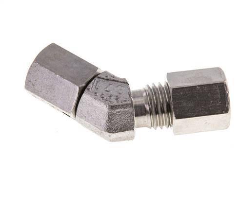 6L Edelstahl 45Grad Schneidverschraubung mit Drehgelenk 315 bar FKM O-Ring Dichtungskonus Einstellbar ISO 8434-1