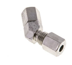 6L Stainless Steel 45deg Elbow Cutting Fitting with Swivel 315 bar FKM O-ring Sealing Cone Adjustable ISO 8434-1