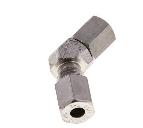 6L Edelstahl 45Grad Schneidverschraubung mit Drehgelenk 315 bar FKM O-Ring Dichtungskonus Einstellbar ISO 8434-1