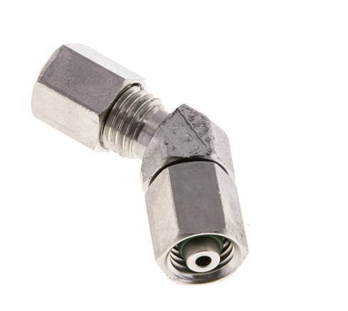 6L Edelstahl 45Grad Schneidverschraubung mit Drehgelenk 315 bar FKM O-Ring Dichtungskonus Einstellbar ISO 8434-1