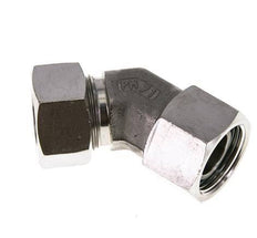 22L Edelstahl 45Grad Schneidverschraubung mit Drehgelenk 160 bar FKM O-Ring Dichtungskonus Einstellbar ISO 8434-1
