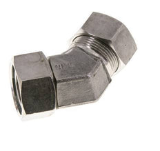 28L Stainless Steel 45deg Elbow Cutting Fitting with Swivel 160 bar FKM O-ring Sealing Cone Adjustable ISO 8434-1